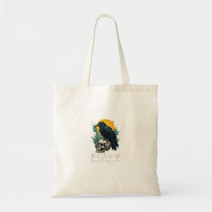 Crow F-Caw-F Funny Skull Moon Design Tote Bag