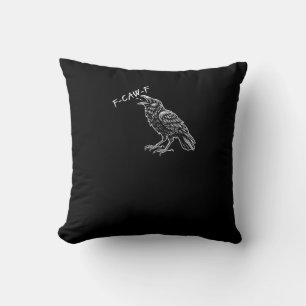 Crow F-Caw-F Funny Vintage Graphic Cushion