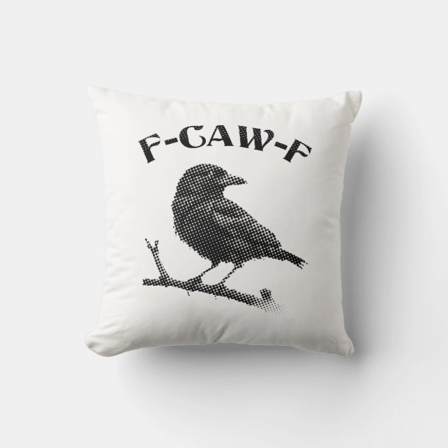 Crow F-CAW-F Halloween Cushion (Front)