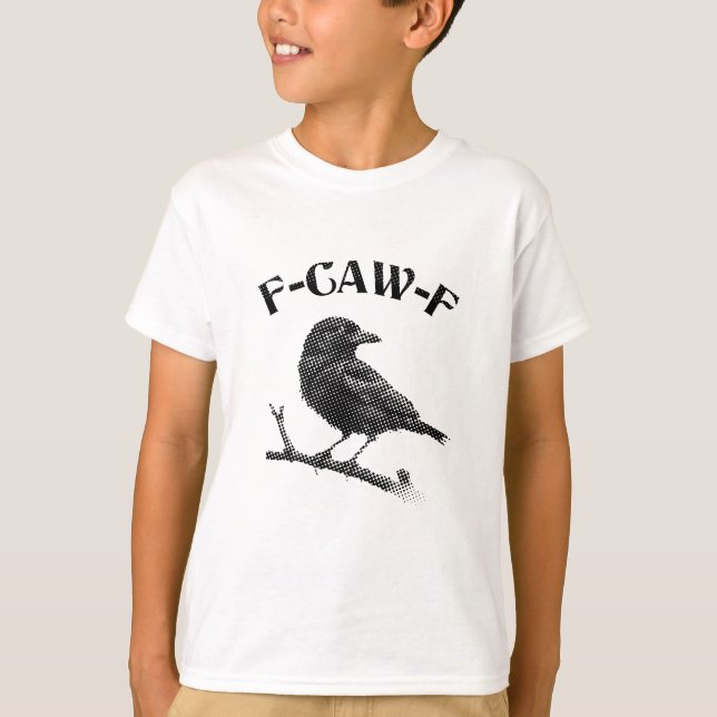 Crow F-CAW-F Halloween Minimalist T-Shirt (Front)