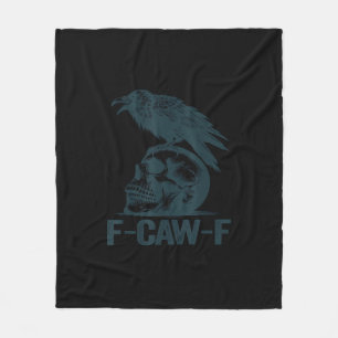 Crow F-Caw-F Retro Crow Lover Funny Fleece Blanket