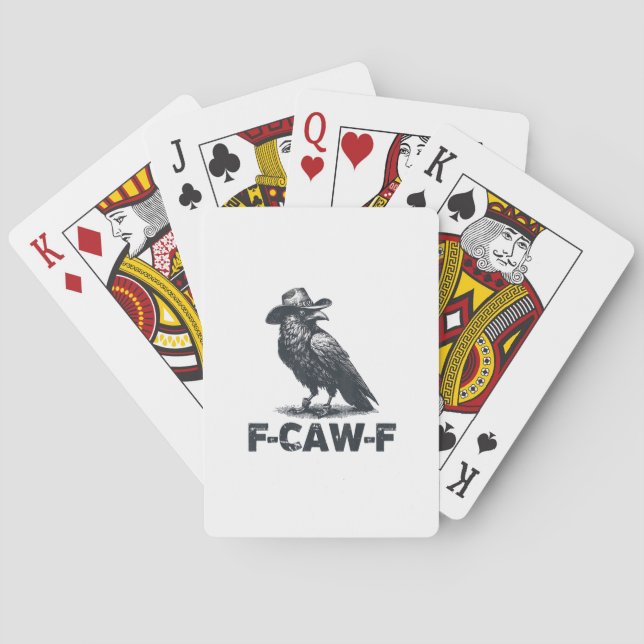 Crow F-Caw-F Retro Crow Lover Playing Cards (Back)