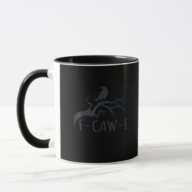 Crow F-Caw-F Retro Crow Mug (Left)
