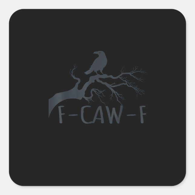 Crow F-Caw-F Retro Crow Square Sticker (Front)