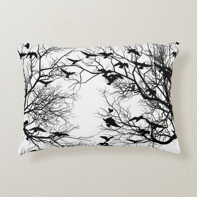 Crow flock decorative cushion (Front)