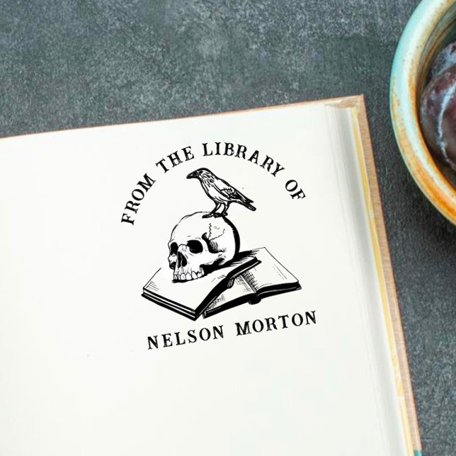 Crow | Gothic Skull From The Library Of Self-inking Stamp (Creator Uploaded)