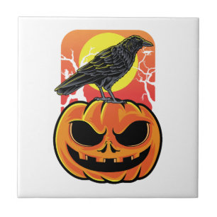 Crow Halloween Bird Watcher Gift Tile