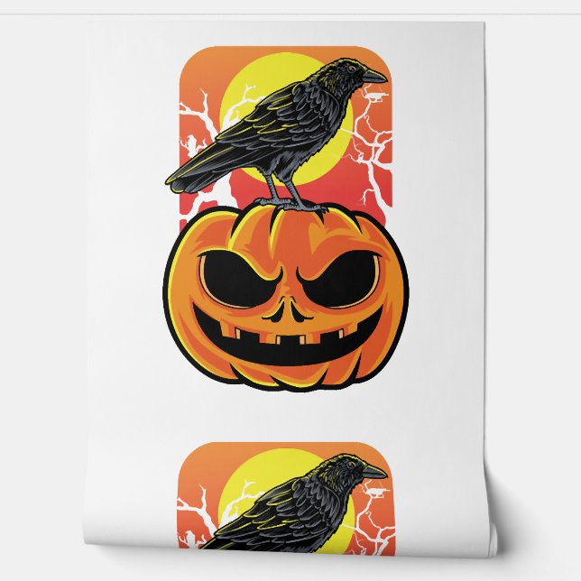 Crow Halloween Bird Watcher Gift Wallpaper (Unrolling)