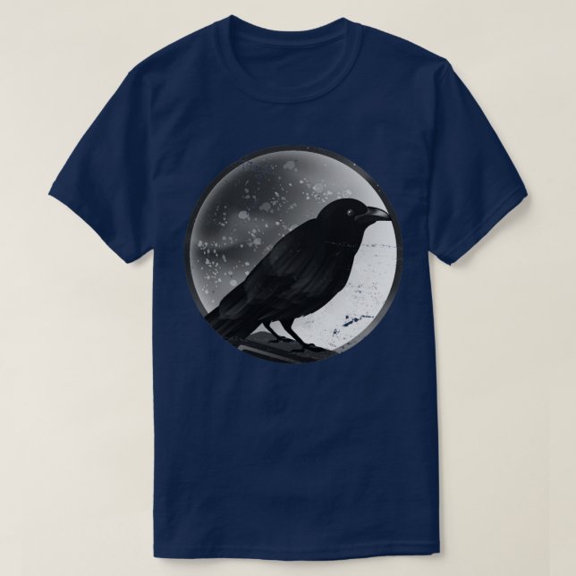 Crow Halloween Gothic Raven T-Shirt (Design Front)