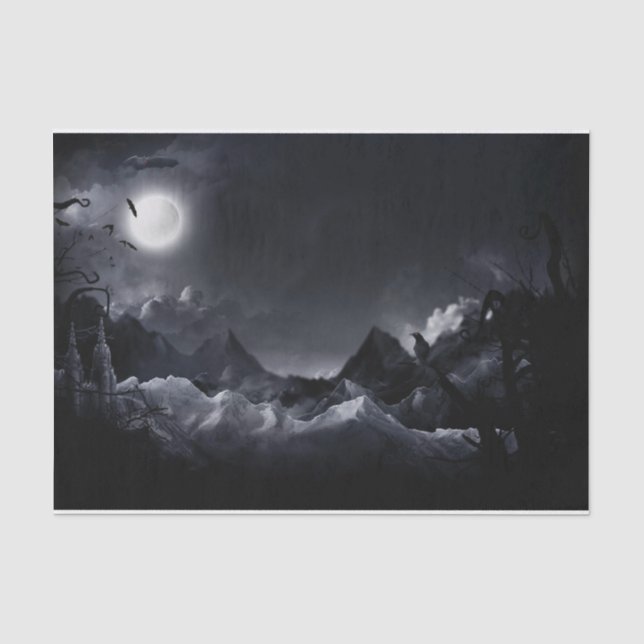 Crow Halloween Tissue Paper Sheets (Front)