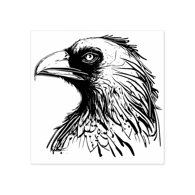 Crow Head Rubber Stamp (Imprint)