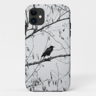 Crow in a Birch Tree Case-Mate iPhone Case