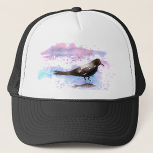 Crow In A Puddle Trucker Hat