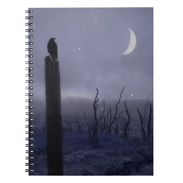 Crow In A Purple Dystopia Notebook (Front)