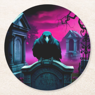 Crow in Cemetery Coaster