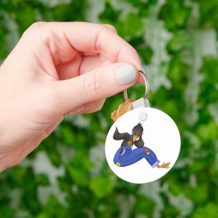 Crow In Overalls Keychain