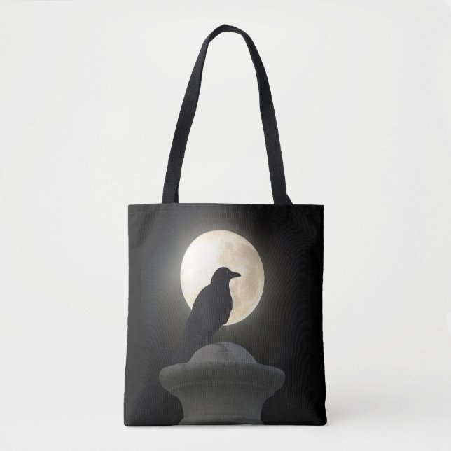 Crow In The Glow Of The Moon Tote Bag (Front)