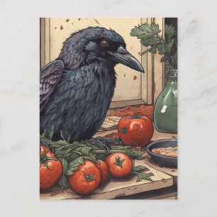 Crow in the Kitchen Postcard