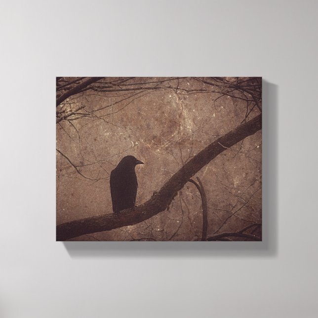 Crow in Tree Canvas Print (Front)
