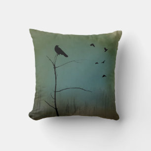 Crow In Tree  Cushion