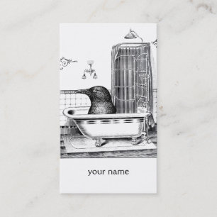 Crow In Vintage Bath Tub Profile Card