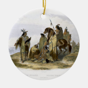 Crow Indians, plate 13 from volume 1 of `Travels i Ceramic Tree Decoration