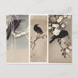 Crow Japanese Art Postcard