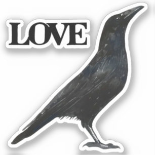 Crow love sticker