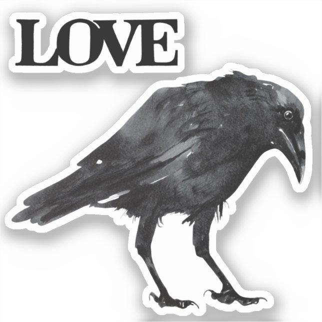 Crow love sticker (Front)