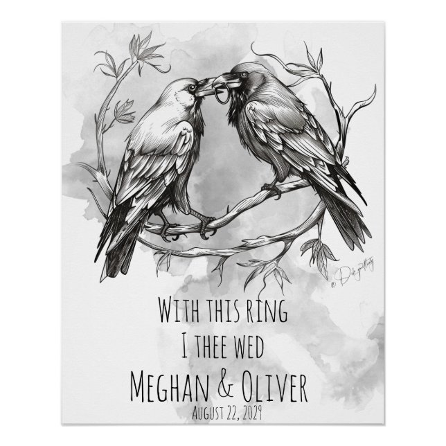 Crow Lover With this Ring Poster (Front)