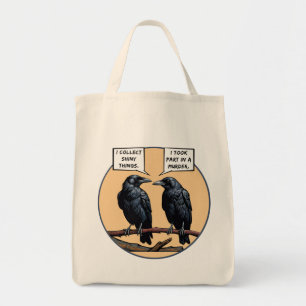 Crow Murder Funny Comic Tote Bag