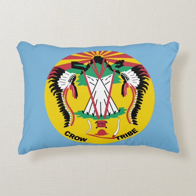 Crow Nation Flag Decorative Cushion (Front)