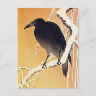 Crow on a Branch by Ohara Koson Vintage Postcard