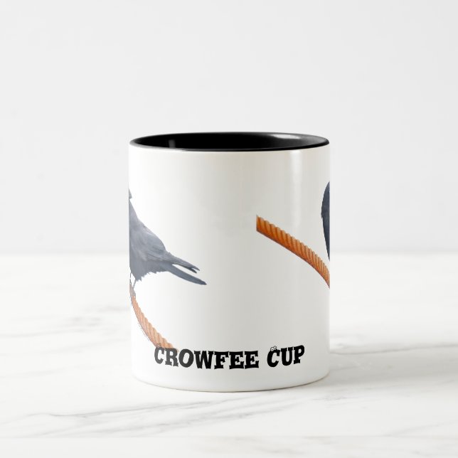 CROW ON A CABLE Mugs (Center)