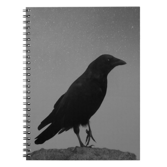 Crow On A Starry Night Notebook (Front)