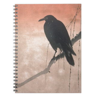 Crow on a Willow Branch Spiral Notebook