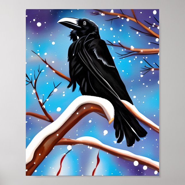 Crow on Branch Poster (Front)