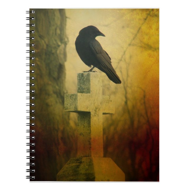 Crow On Cross Spiral Notebook (Front)