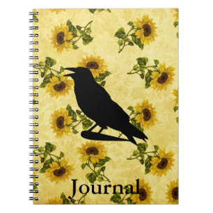 Crow on Sunflowers Notebook