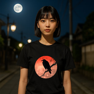 Crow On Willow Branch Vintage Japanese Art T-Shirt