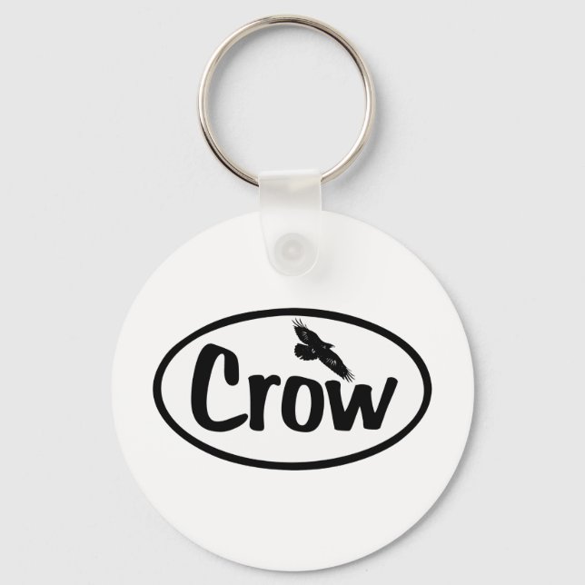 Crow Oval Key Ring (Front)