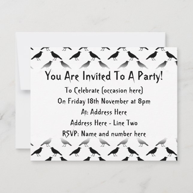Crow Pattern. Invitation (Front)