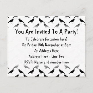 Crow Pattern. Invitation