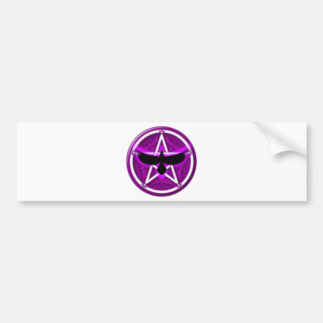 Crow Pentacle - Purple Bumper Sticker (Front)