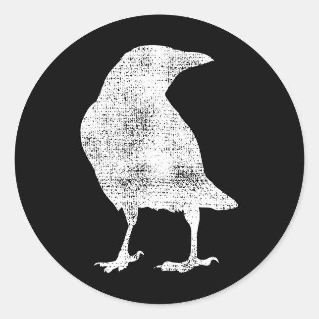 Crow Raven Bird Lover  Classic Round Sticker (Front)