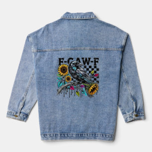 Crow Raven F-CAW-F Funny Halloween Denim Jacket