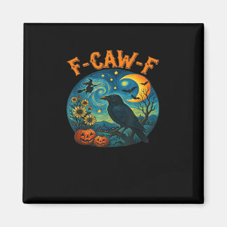 Crow Raven F-Caw-F Funny Halloween Gothic Checkere Magnet