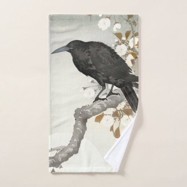 Crow Raven Koson Japanese Bird Bath Towel Set (Hand Towel)