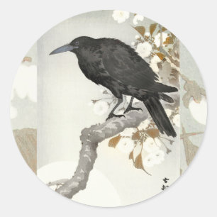 Crow Raven Koson Japanese Bird Classic Round Sticker