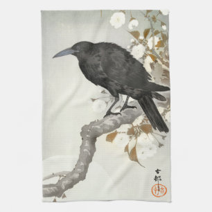 Crow Raven Koson Japanese Bird Crow Tea Towel